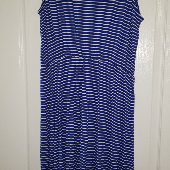 Merona Blue/White Striped Sleeveless Tulip Hem Dress XXL NWOT - Picture 6 of 7
